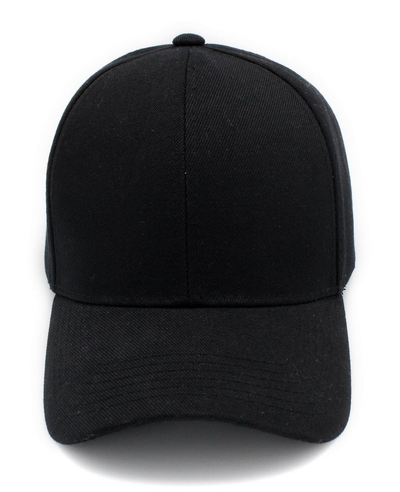 Top Level Baseball Cap Hat Men Women - Classic Adjustable Plain Blank, BLK - Image 2